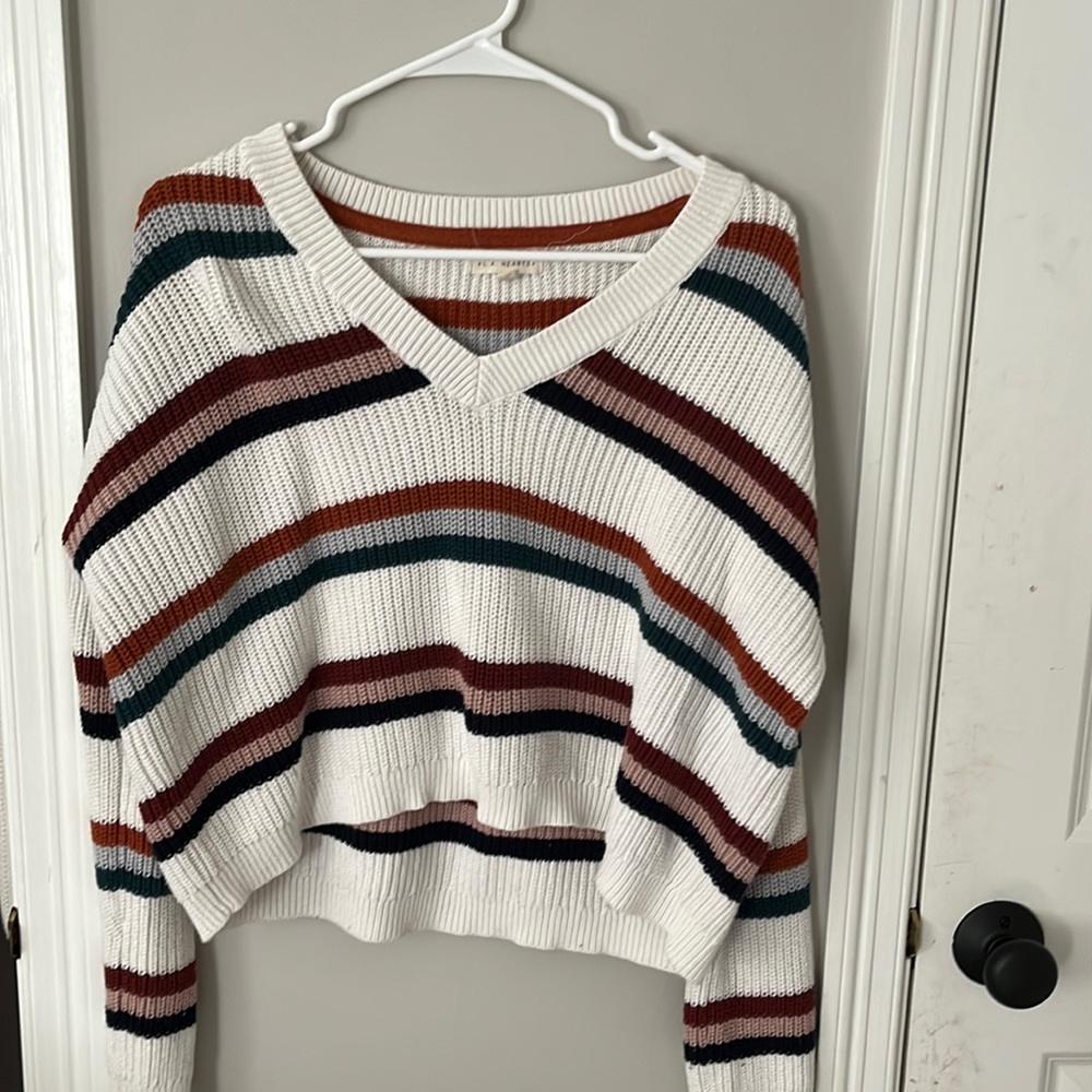 striped cropped sweater